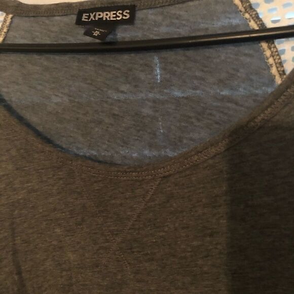 Express long sleeve shirt gray & white size m - Picture 3 of 4